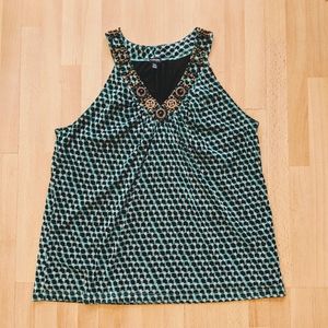 Rafaella Petite Sleeveless Top w/ Beads - Large